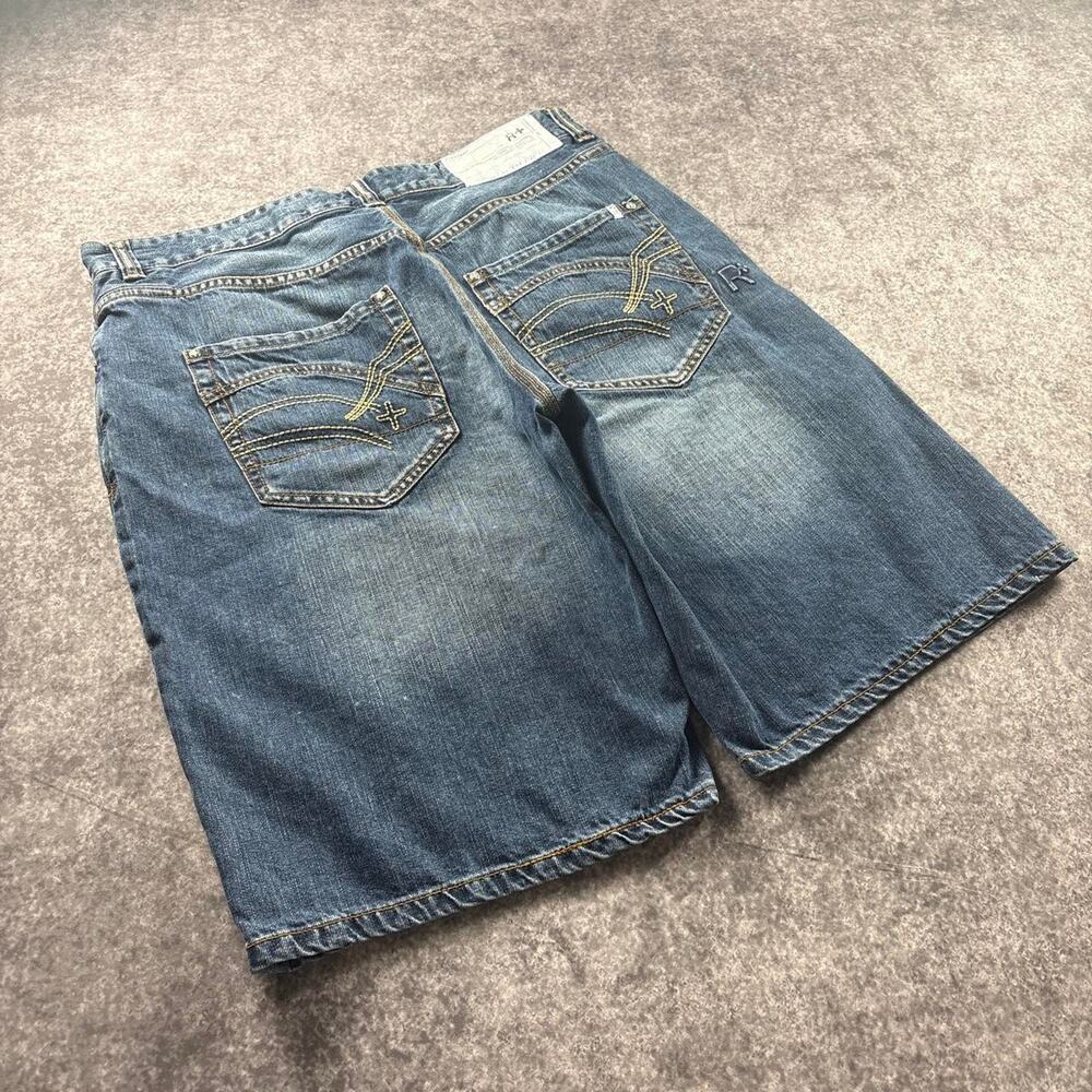 Rocawear Classic Fit Distressed Denim Shorts Blue Y2K Men’s Size 38 Baggy